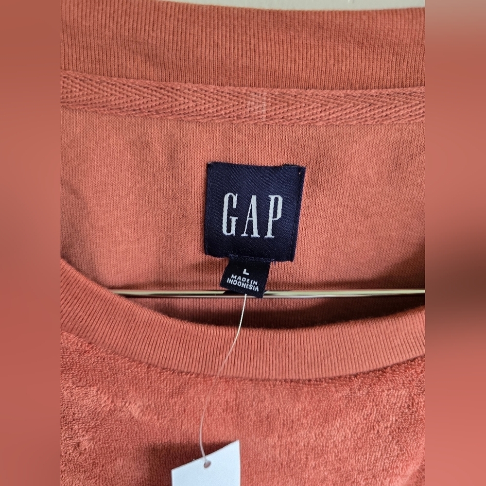 NWT! GAP, Towel Terry Boxy Cropped T-Shirt, Cedarwood brown, Size Large $$44.95 - Picture 6 of 8